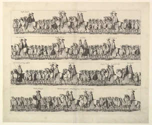 Procissão da coroação de Carlos II através de Londres, 1662.