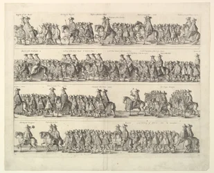 Procissão da coroação de Carlos II através de Londres, 1662.