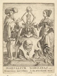 Brasão de armas da Morte, da Dança da Morte, 1651.