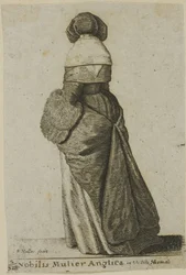 Nobre inglesa em roupas de inverno