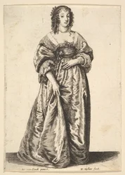 Figura de uma senhora em pé, 1625-77.