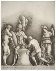 Quatro figuras clássicas, depois de Mantegna
