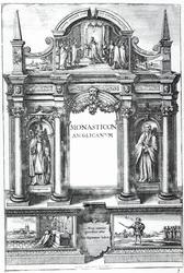 Frontispício para &39;Monasticon Anglicanum&39; por William Dugdale, c.1718-23
