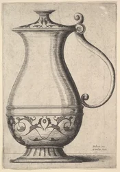 Jarro com arabescos na base, 1625-77.