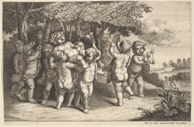 Nove meninos pequenos, 1625-77.