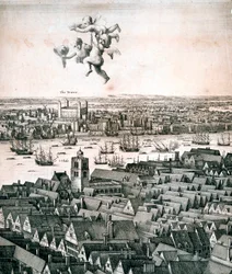 Vista panorâmica de Londres, c1670