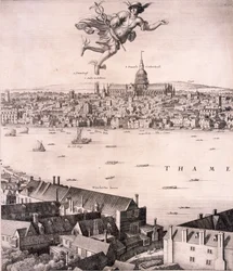 Vista panorâmica de Londres, c1670