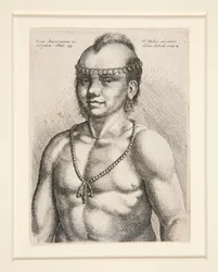 Retrato de um nativo americano, provavelmente o guerreiro chamado Jaques da nação Musee-Delaware