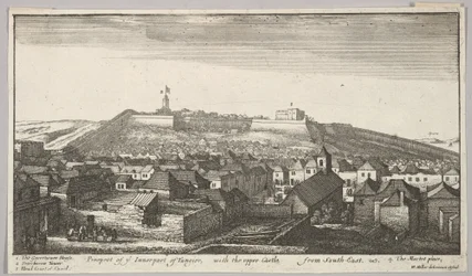 Perspectiva da parte interna de Tânger, com o Castelo superior, do sudeste, 1669-73.