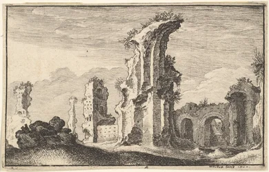 Ruínas de St Croix de Jerusalem, século XVII.