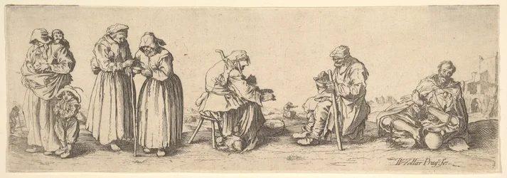 Seis homens e mulheres mendigos, 1630.