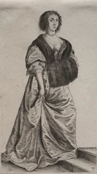 Os vários hábitos das mulheres inglesas, da nobreza às mulheres do campo, 1639.