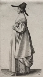 Os vários hábitos das mulheres inglesas, da nobreza às mulheres do campo ..., 1640.
