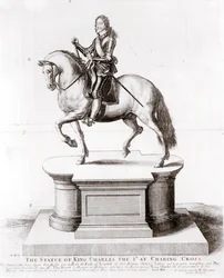 A, estátua, de, rei charles, a, 1º, em, charing, crucifixos