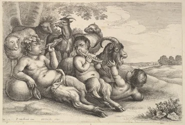 Dois jovens sátiros e um rapaz, 1647.