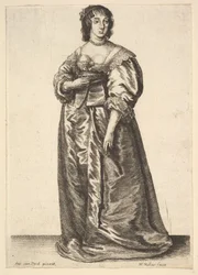 Senhora de corpo inteiro, depois de Anthony van Dyck, 1625-77.