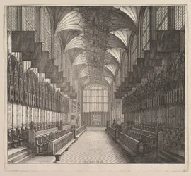 Castelo de Windsor, capela de St. Georges, coro, 1663.
