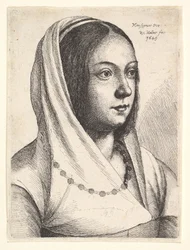 Jovem mulher com um lenço na cabeça, depois de Bonsignori, 1645.