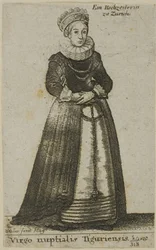Mulher de Zurique em vestido de noiva