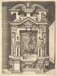 Projeto para um Lavabo, Placa 85 de Dietterlins Architectura, 1598.