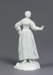 Signoria Lucia, do grupo &39;Commedia dell&39;Arte&39;, produzido pela Fuerstbischoefliche Fayencemanufaktur Fulda, c.1770 (porcelana)