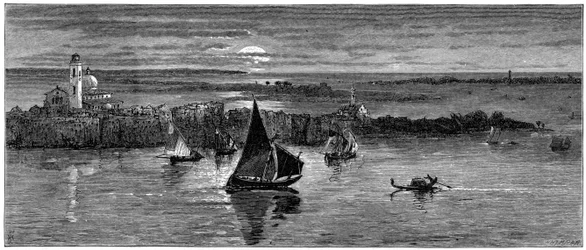 Vista para o mar de Veneza, século XIX.