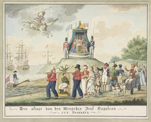 Banimento de Napoleão para Elba, 1814
A retirada do verdugo Napoleão de França (título sobre o objecto)