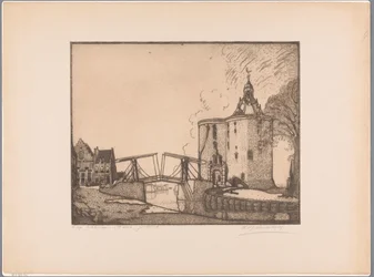 Vista do Drommedaris em Enkhuizen
Enkhuizen, o Dromedaris (título original sobre o objecto)