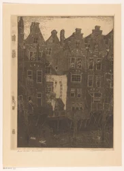 Casas no Voorstraathaven em Dordrecht O canal, Dordrecht (título original) Casas antigas, Dordrecht (título no objeto)