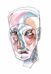 Rosto abstrato e expressivo