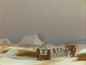Paisagem de inverno de Funen.