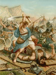 David mata Golias (cor litho)