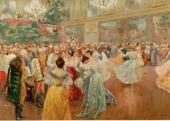 Courtball no Redoutensaele, Palácio Imperial, Viena ... (aguarela)
