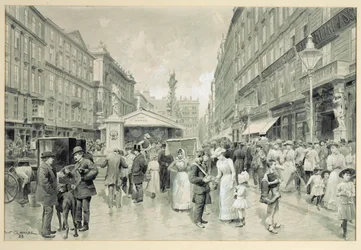 O Graben, praça central do centro de Viena ...