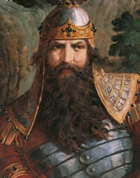 Gunther, rei da Borgonha, cerca de 1882-83 (mural)