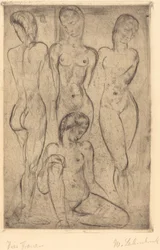 Quatro Mulheres; Três em pé, uma sentada (quatro mulheres; três em pé, uma sentada)