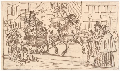 Passeio de trenó ao redor do "Cavalo" em Kongens Nytorv