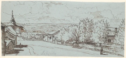 A estrada secundária para a Igreja de Leksand, Dalarne