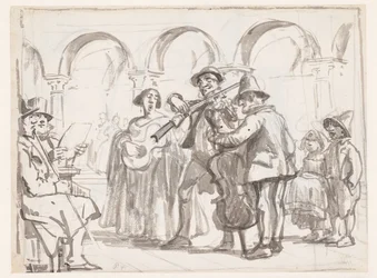 O músico na Marcus Square, Veneza