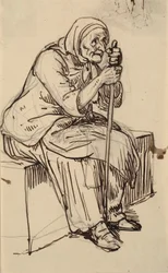 velha sentada