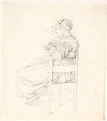 Mulher italiana idosa sentada