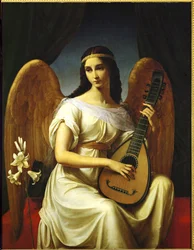 Mignon, heroína do romance Wilhelm Meister de Goethe (pintura sobre tela)