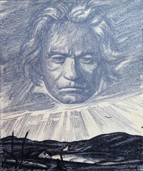 Um tributo ao génio de Beethoven, ilustração da revista 