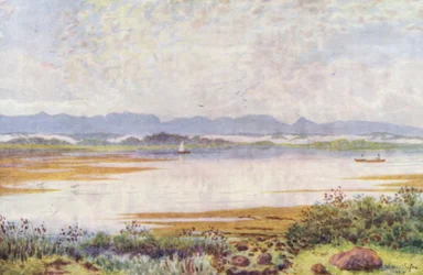 Em Lakeside, olhando para sudeste (litografia a cores)