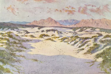 Nos montes de areia perto de Muizenberg (litografia a cores)