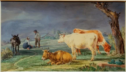 Paisagem de pastagem do Oberland da Baviera