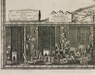 As minas de sal de Wieliczka, perto de Cracóvia, produziam cerca de um terço do rendimento dos reis polacos ... (gravura)