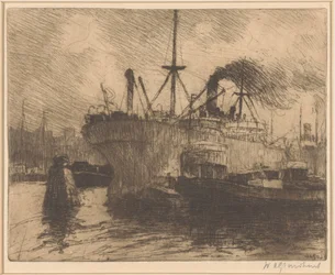 Navios atracados no porto de Roterdão