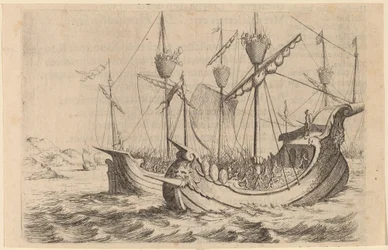 A Marinha de Hannibal lutando contra os Rhodianos