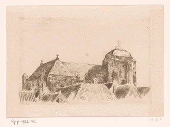 Vista da Grande Igreja, em Veere Navio na torre, Veere (título original)